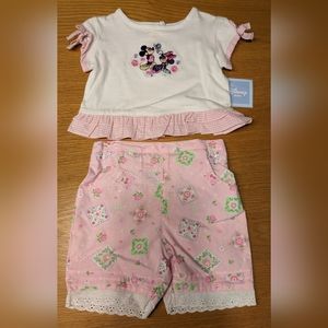 Disney Mickey Minnie Mouse 2 Piece Set Top Pants NWT 3 - 6 Months